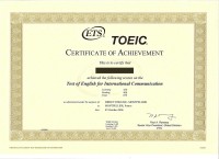 TOEIC - Certificate of Achievement