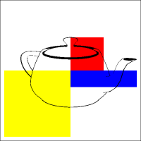 An
example of outlined teapot